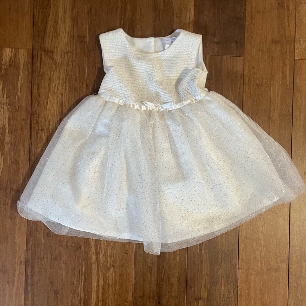 Satin bow and tulle dress